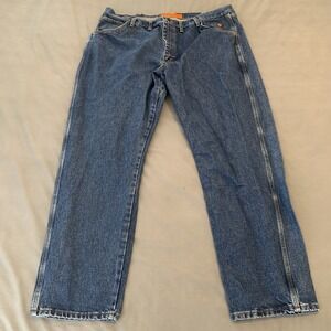 Wrangler FR Riggs Jeans Mens 44x32 Blue Flame Resistant Workwear CAT2 2112 Denim